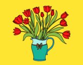 Desenho Jarro de tulipa pintado por carmasiana