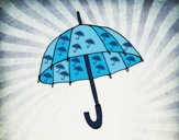 Desenho Um guarda-chuva pintado por Natani