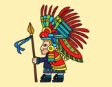 Desenho Guerreiro asteca pintado por Thayane11