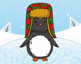 Desenho Pinguim com chapéu pintado por ImShampoo