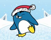 Desenho Pinguim com gorro natalício pintado por GabiAbacax