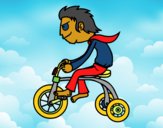 Desenho Rapaz no triciclo pintado por Guicanali