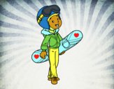 A menina Snowboard