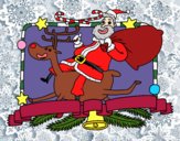 Desenho Papai Noel e rena de Natal pintado por ImShampoo