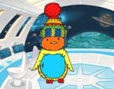 Desenho Pinguim com chapéu do inverno pintado por SuSuh