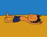 Desenho Criança tomando sol pintado por GiiGii