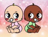 Desenho Bebês gêmeos pintado por Pintora10X