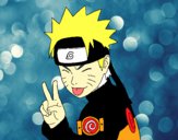 Desenho Naruto puxando para fora a língua pintado por nanico