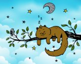 Desenho O gato ea luna pintado por LillyCat