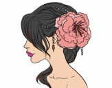 Desenho Penteado de casamento com flor pintado por LillyCat