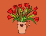 Desenho Jarro de tulipa pintado por ceciliaz