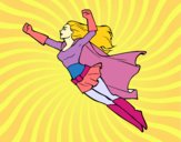 Desenho Super girl voador pintado por Giovannamg