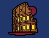 Desenho Coliseu de Roma pintado por ceciliaz