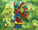 Desenho Guerreiro asteca pintado por ceciliaz