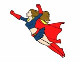 Desenho Super girl voador pintado por bruninhaol