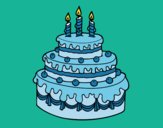 Desenho Torta de Aniversário pintado por ceciliaz