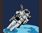 Desenho Astronauta no espaço pintado por ceciliaz