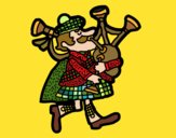 Desenho Gaiteiro escocês pintado por jabuti