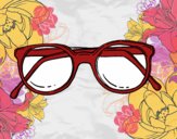 Desenho óculos de massa redondos pintado por ceciliaz