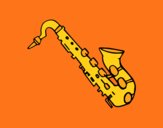 Desenho Saxofone tenor pintado por ceciliaz