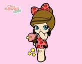 Desenho Menina kawaii com sorvete pintado por NathaQueen