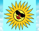 Desenho Sol com óculos de sol pintado por ceciliaz