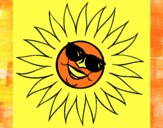 Desenho Sol com óculos de sol pintado por ceciliaz