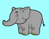 Desenho Um pequeno elefante pintado por Valeriah