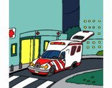 Desenho Ambulância no hospital pintado por ImShampoo