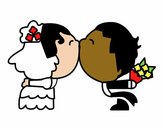 Desenho Beijo da recém casado pintado por Nfernando