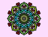 Desenho Mandala para a concentração mental pintado por alya