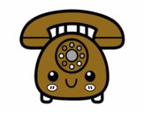 Desenho Telefone retro pintado por Mimas