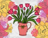 Desenho Jarro de tulipa pintado por AndressaBR