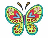 Desenho Mandala borboleta pintado por Leili