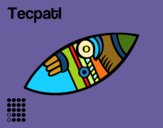 Desenho Os dias astecas: sílex Tecpatl pintado por alya