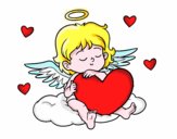 Desenho Cupido com coração pintado por GabyFox
