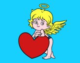 Desenho Cupido e um coração pintado por TTIANE