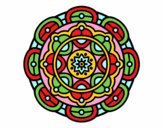 Desenho Mandala para relaxamento mental pintado por Craudia