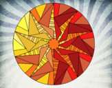 Desenho Mandala sol triangular pintado por VanVieira