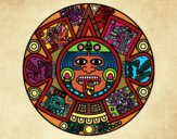 Desenho Calendário asteca pintado por VanVieira