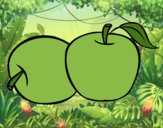 Desenho Dois maçãs pintado por ceciliaz
