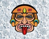Desenho Máscara asteca pintado por VanVieira