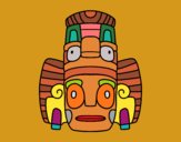 Desenho Máscara mexicana dos rituais  pintado por VanVieira