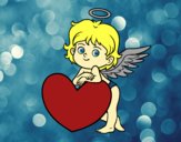 Desenho Cupido e um coração pintado por anaCFAIAL