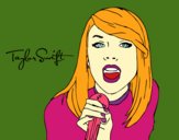 Desenho Taylor Swift cantando pintado por anaCFAIAL