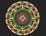 Desenho Mandala flor com círculos pintado por VanVieira