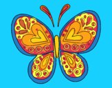 Desenho Mandala borboleta pintado por ceciliaz