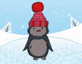 Desenho Pinguim com chapéu do inverno pintado por ceciliaz