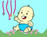 Desenho Bebê sorrindo pintado por ceciliaz