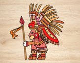 Desenho Guerreiro asteca pintado por m28castro